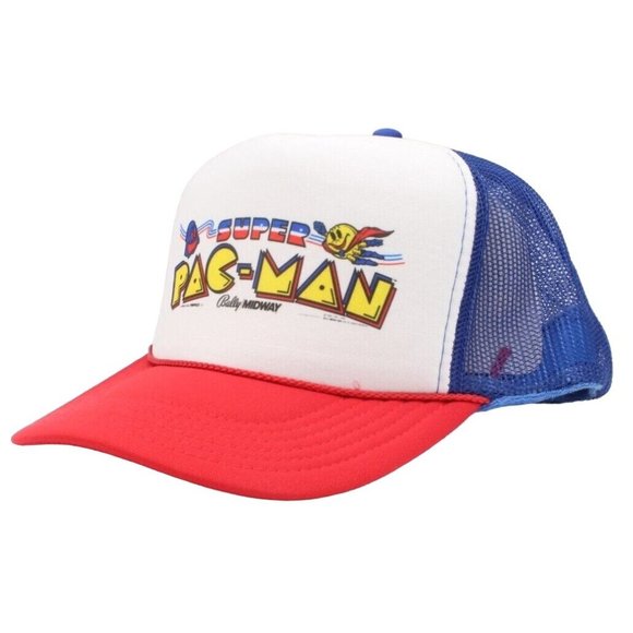 SUPER PAC-MAN Arcade Game Hat Vintage Trucker Hat Snap Back Adjustable. - Picture 5 of 5